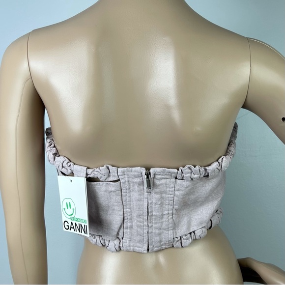 NEW GANNI PURPLE STRAPLESS CROP TOP - Picture 8 of 11